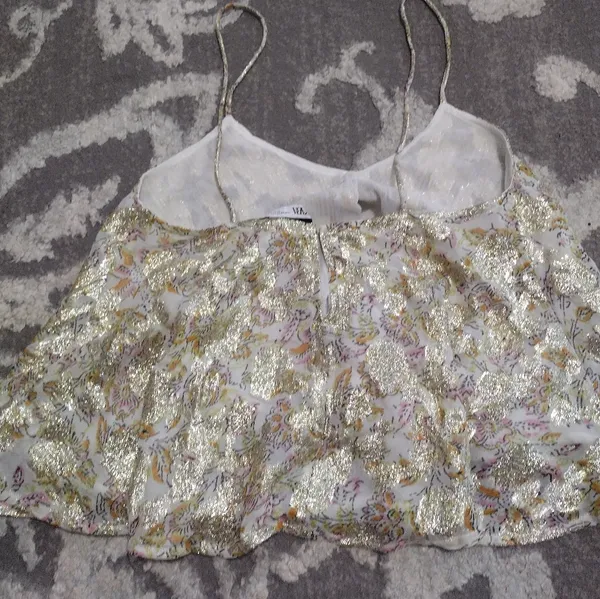 Zara gold foiled Cami Top - Image 5
