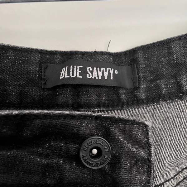 Blue Savvy Barrel Womens Jeans Sz 11/30 Y2K Indie Black High Rise Mom Skater - Image 8
