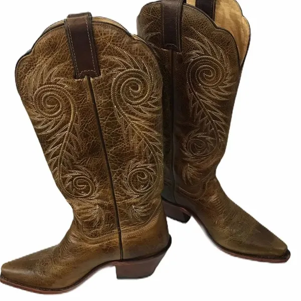 Justin Apache snip toe leather cowboy boots - Image 5