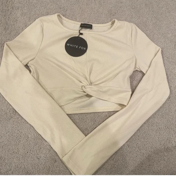 White Fox cream 2-piece set women’s large NWT - Image 5