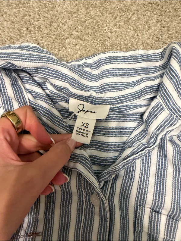 Blue and White Striped Button Dress Size XS - Image 2