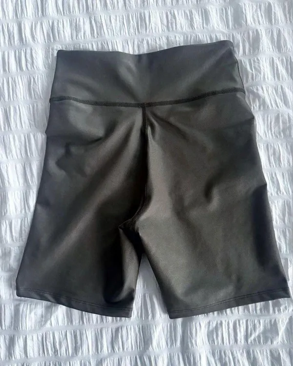 Abercrombie & Fitch Metallic Sheen Biker Shorts Size Small Bike Green Brown - Image 5