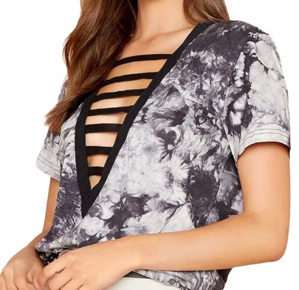 SheIn Ladder Neck Tie Dye Tee - Image 2
