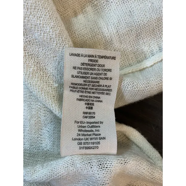 Free People Beach Boho Colorblock‎ Linen Blend Sweater Women XS Oversized Resort - Image 8
