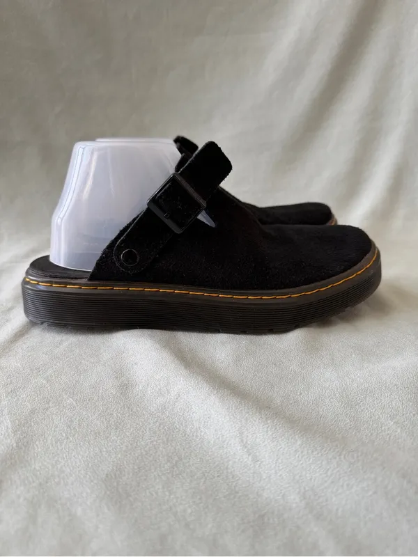 Dr. Martens Carlson Mule Black Suede Slingback Platform Size 9 - Image 4