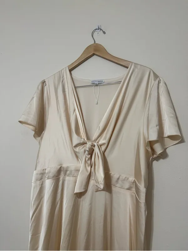 Baltic Born Poppy Satin Midi Dress in Champagne - Image 3