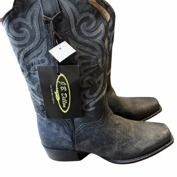 🤠✨ J.B. Dillon‎ Black Leather Western Cowgirl Boots Women’s 11B ✨🤠 - Image 2