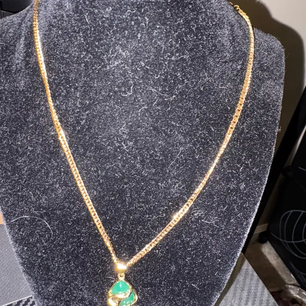 Jade fish necklace‎ Gold - Image 2