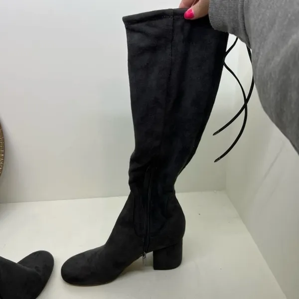 Sam Edelman Women's Vinney Round Toe Knee High Boots Size 7 dark Gray suede - Image 7