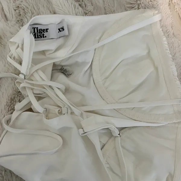 Tiger Mist White Corset Tie Back Top - Image 4