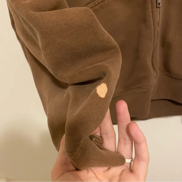 Brandy Melville Brown Oversized Full Zip Hoodie - Image 4