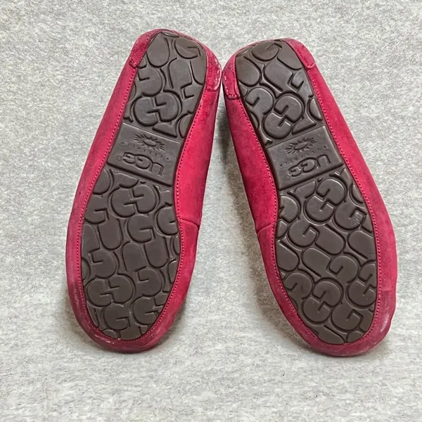 UGG Australia Dakota Sangria Pink Suede Moccasin Slippers 5612‎ Womens 7 GUC - Image 4