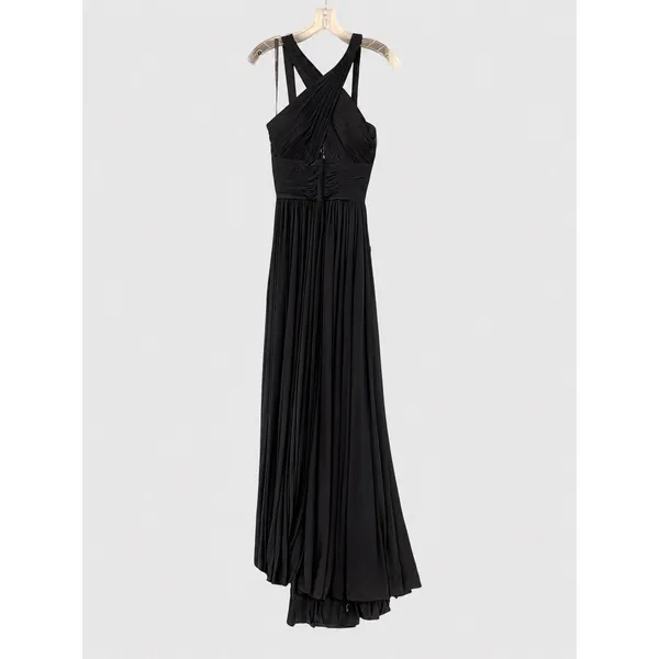 Sherri Hill 51903 Black Chiffon Cross Front Keyhole Gown Size 2 NWT $350 - Image 7