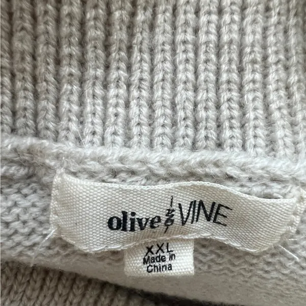 Olive And Vine Women's Cream Cowl Neck Sweater with Button Accents Sz XXL - Image 5