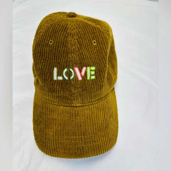 Aerie Brown and Yellow Corduroy Cap - Image 2