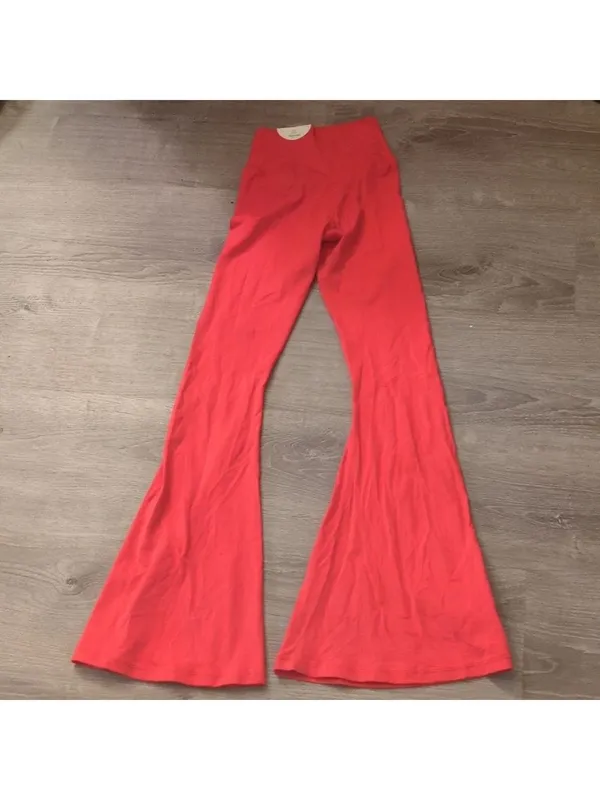 Aerie Red real me high rise super flare cross over leggings size small - Image 10