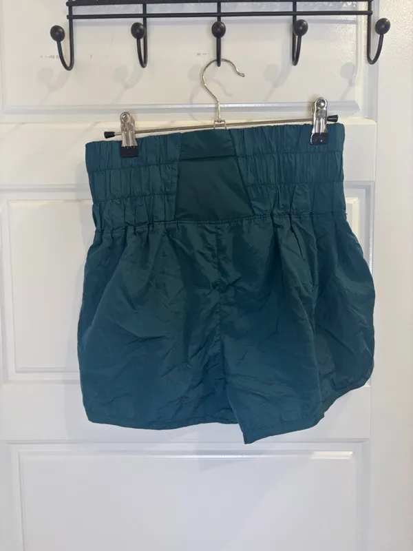 Free People Movement Teal Athletic Shorts XS Smocked Waist Lightweight Running - Image 3