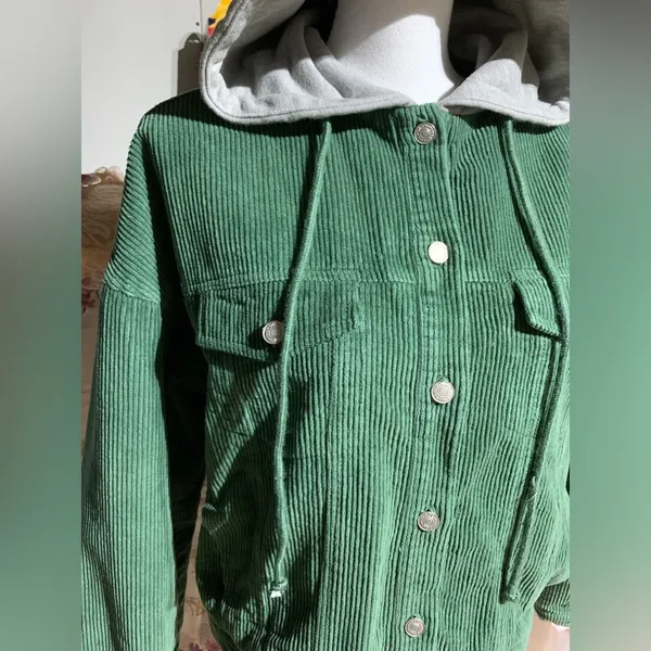Pol Green Corduroy Jacket - Image 3