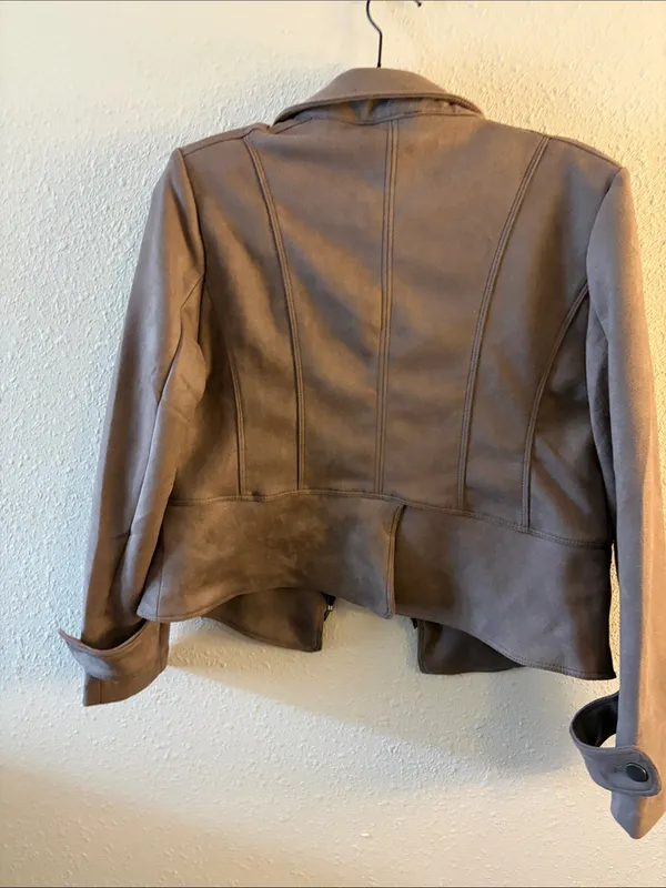 Tahari Taupe Suede-Look Women's Jacket - Image 3