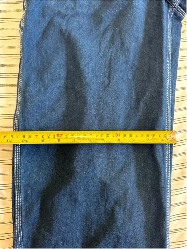 Women's Liberty Denim Overalls Size 30 Blue and Green - Image 7