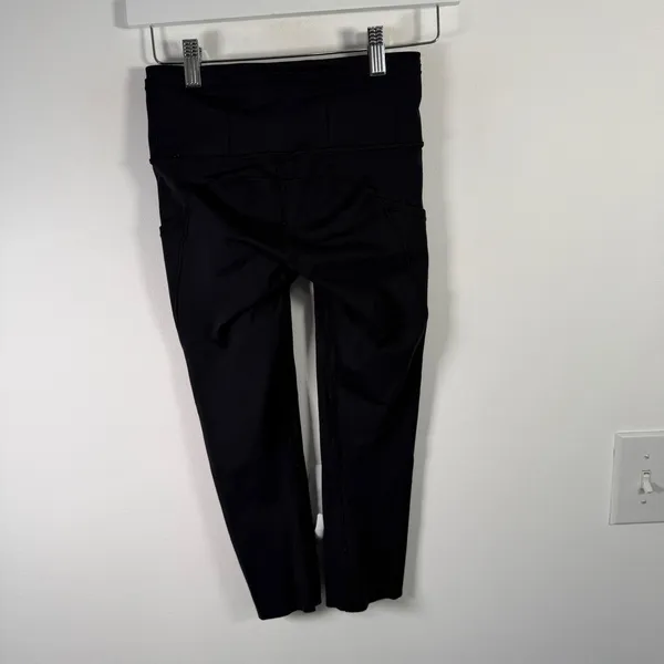 Lululemon‎ Fast Free High Rise Tight 19" Black Leggings Workout Pockets Womens 4 - Image 5