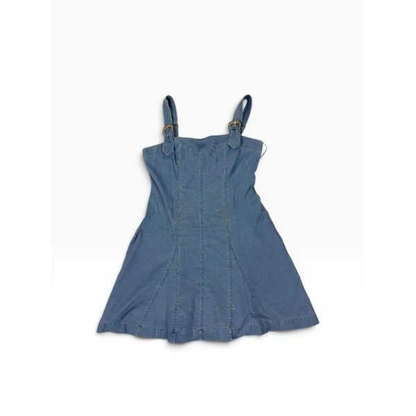 Beivy Women L Blue Denim Overall Jumper Mini Dress - Image 8