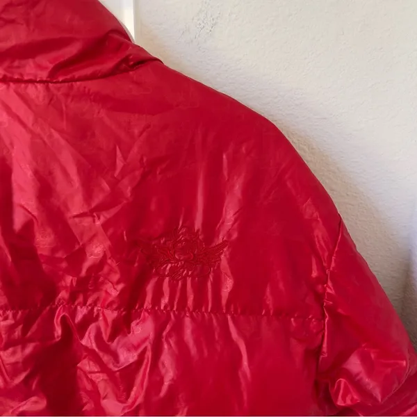 Boys Lie Red Puffer Logo Jacket in Red M/ L - Image 10