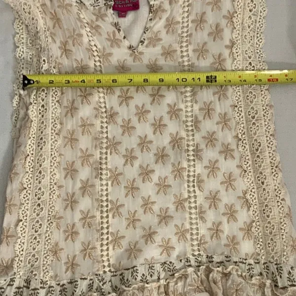 Kitsch + Pop Edition Mini Embroidered Ruffle Dress‎ size S/M - Image 4