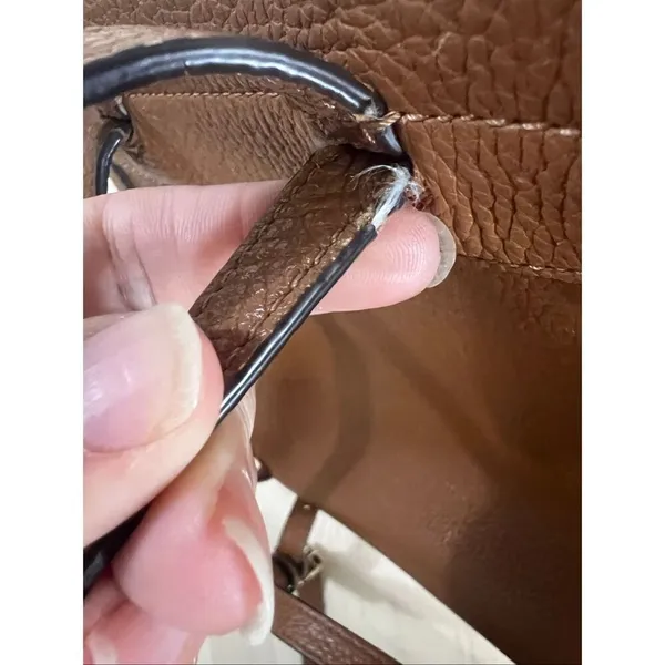 Kate Spade New York Leila Medium Flap Backpack Brown Pebbled Leather - Image 8