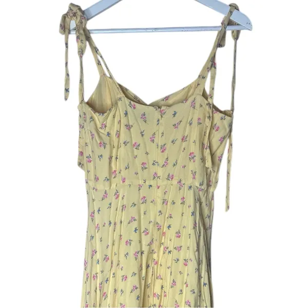 Bardot Floral Ditsy Tie Shoulder Midi Dress Yellow Size 8 - Image 10