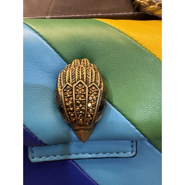 Kurt Geiger London Mini Kensington Bag Stripped Rainbow Eagle Chain Leather - Image 4