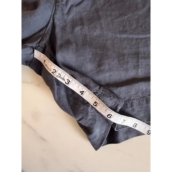 Athleta Cabo Linen Shorts Navy Blue 586829-02 Womens Size 8 Elastic‎ Side Buckle - Image 11