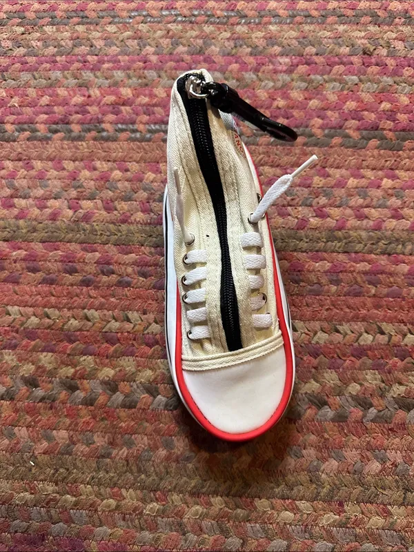 Converse WHITE Canvas High-Top Coin Purse keychain - Image 2