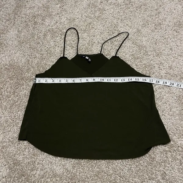 Brandy Melville Olive Green Solid V-Neck Spaghetti Strap Cami Tank Top S - Image 4