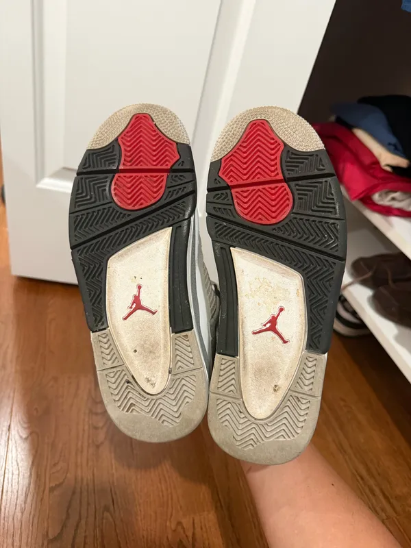 Air Jordan 4 Retro “White Cement” sneakers in Grade School (GS) size 6.5Y - Image 4