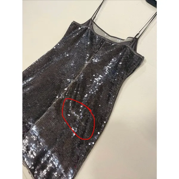 ALC Frank Dani sequined mini Dress with spaghetti streps Size Large - Image 6