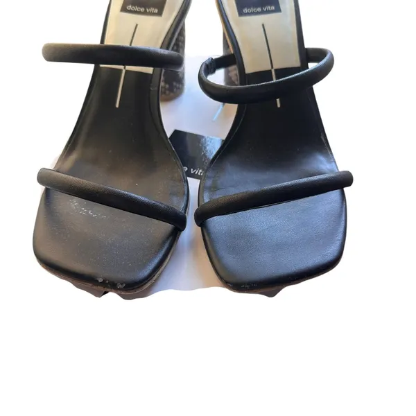 DOLCE VITA Noles Leather‎ Snake Print Heel Black/Brown Sz 8 - Image 5