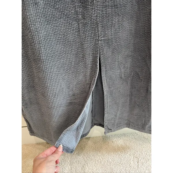 Northern Isles Wide‎ Wale Corduroy Sleeveless Maxi Dress Gray Modest Minimalist - Image 4