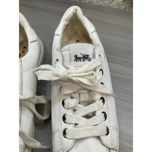 Coach Womens Porter White Leather Sneaker - Image 3