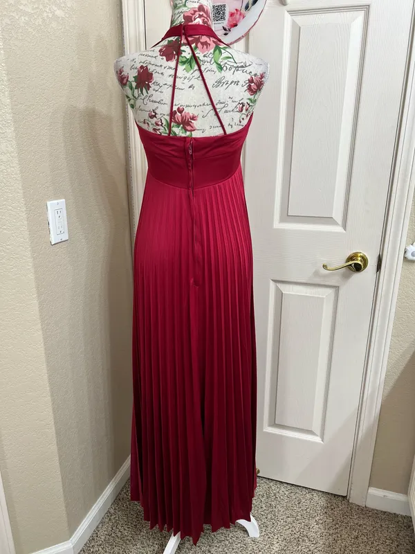 Vintage red halter maxi dress size 7/8 - Image 3