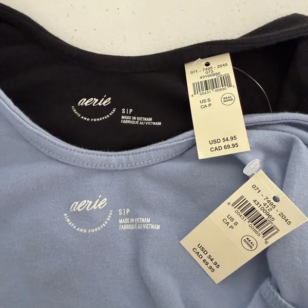 New Bundle‎ Aerie Low Back Mini Dress Small Light Blue Black Athletic Athleisure - Image 14