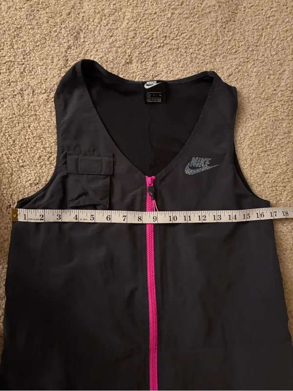 Nike Icon Clash Romper Nylon Utility Dress Zip Dark Gray Pink activewear small - Image 11