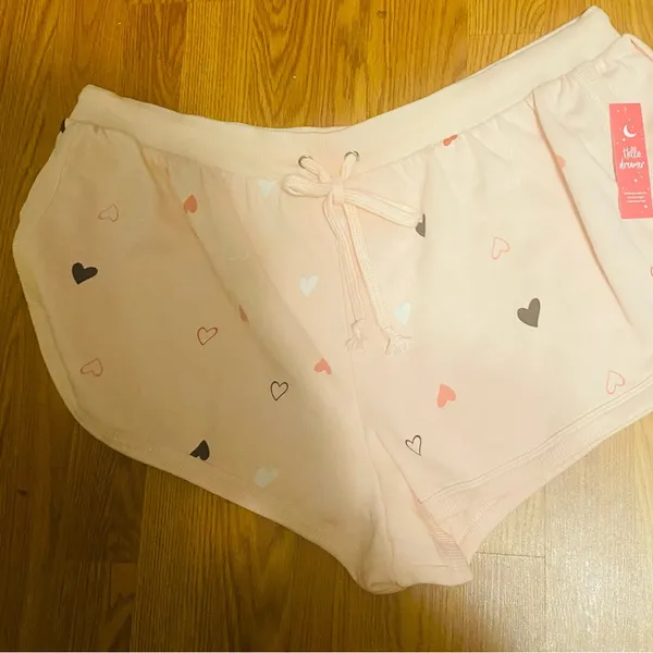 NWT Celebrity Pink Junior's Fleece Sleep Short, Size 3X. little heart design - Image 2