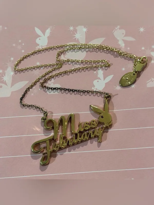 Playboy miss February gold necklace NWOT - Image 3