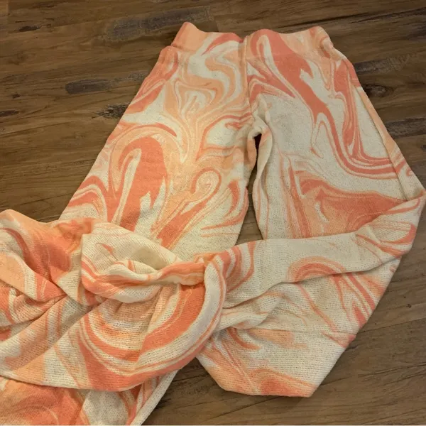 JADED LONDON Orange Swirl Ruched Hem Printed Knit Joggers Size US 2 s small - Image 9
