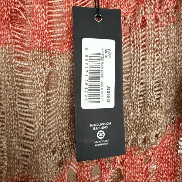 Jaded London NWT Odette Striped Knitted Maxi Skirt Multicolor, Size L - Image 4