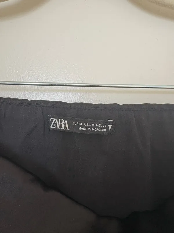 ZARA Black Satin Mini Dress strapless  - Image 2