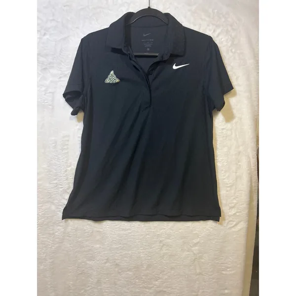 Nike Dri-FIT Women's Large Black‎ Golf Polo Shirt Celtic Logo - Image 6