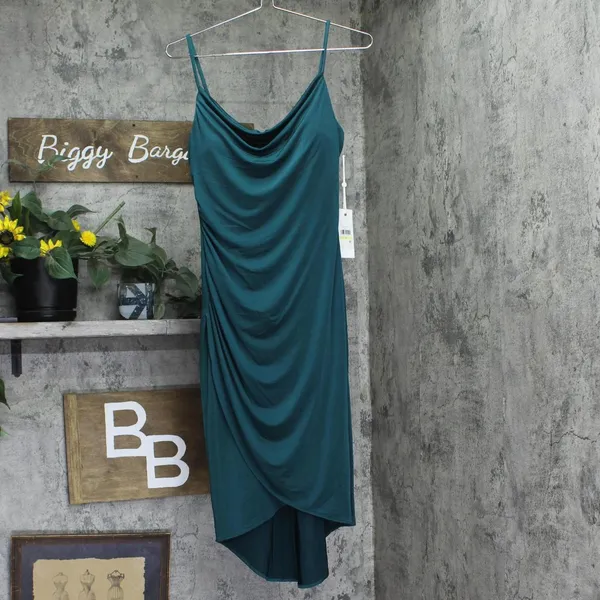 NWT Siena Womens Sleeveless Cowlneck Bodycon Dress SATP2034 Gem Blue Green 4 - Image 4