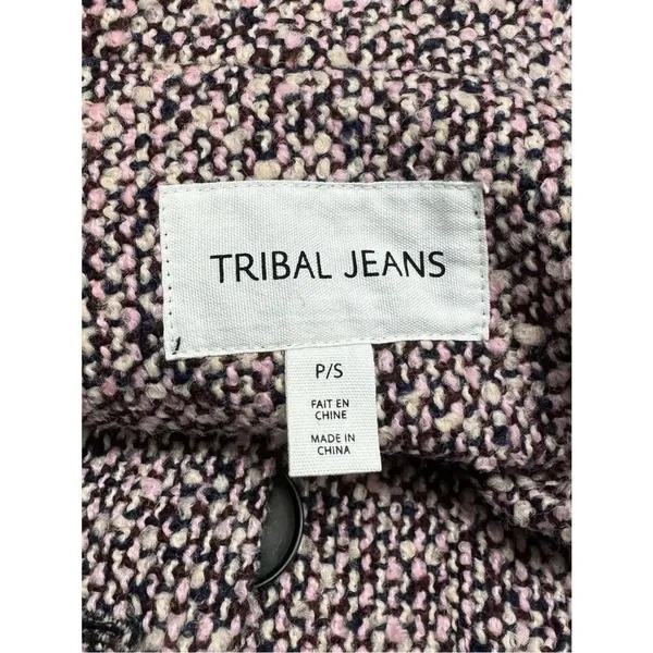 Tribal Jeans Boucle Duster Pink Lady Coat Women’s Small - Image 3
